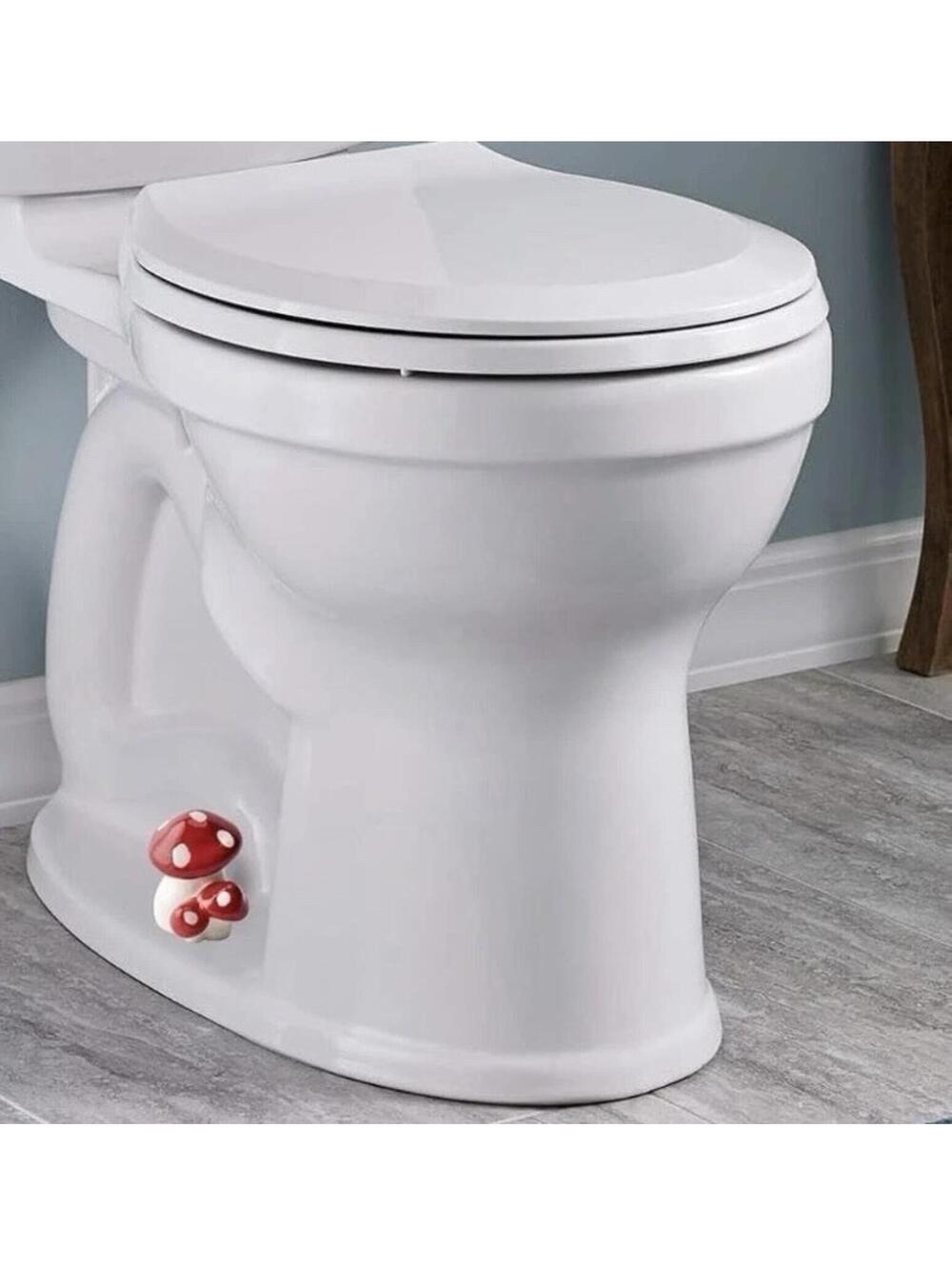 Red Mushroom Toilet Bolt Caps Set of 2 Cute Decorative Covers